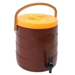 6.6gal Brown Insulated Beverage Dispenser Hot Cold Drink Dispenser with Faucet