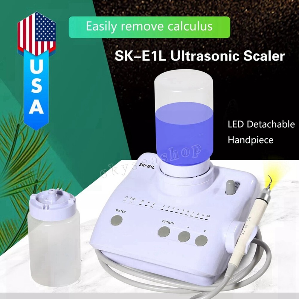 LED Dental Ultrasonic Scaler For EMS SKYSEA w/ 2 Bottles+Handpiece+5 Tips