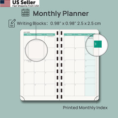 POPRUN Pocket Planner 2026-2027 (Slim Size 3.5” x Purse – 3.5″ x 6.5″, Black