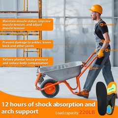 Work Boot Insoles for Standing All Day, High Arch Support Orthotic Shoe Inser…