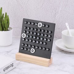 Wood Perpetual Calendar Desktop Acrylic Calendar Stand Black