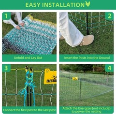 47.5″ H x 168′ L Poultry Netting Electric Fence for Farms, Ranches, Gardens use