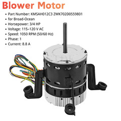 KMSAH012C33 3/4HP Blower Motor for Broad-Ocean 1050RPM 115-120V 1Phase 50/60Hz