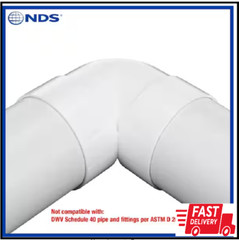 PVC Elbow 90 Degree 90-Degree X Hub with 4-Inch Sewer Drain Pipes White
