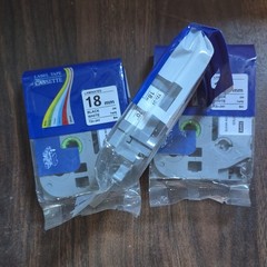 TZc-241 Laminated Label Tape Cassette 18mm Black on White 8m Thermal