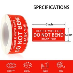 3″ X 1″ Handle with Care Do Not Bend Thank You Shipping Stickers Labels, 25…