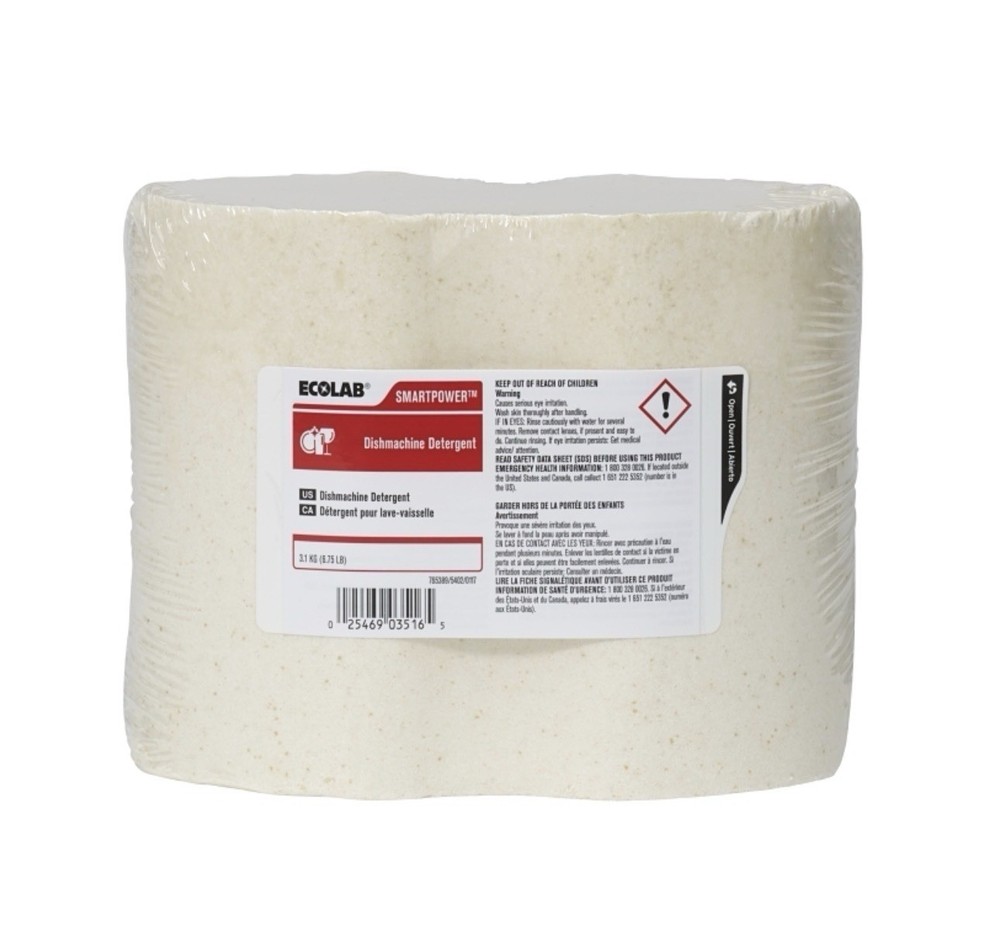 4 Each EcoLab SMARTPOWER Dishmachine Detergent, 6101201, 6.5 LB. | 4/Case