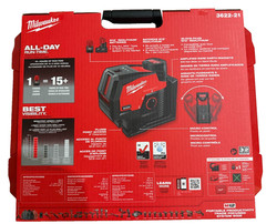MILWAUKEE TOOL 3622-21 M12 Green Cross Line & Plumb Points Laser KIT