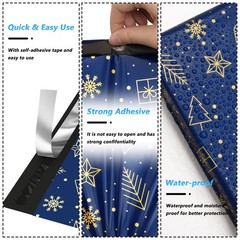 Jowlroel Christmas Poly Mailer 12×15.5″ 50-Pk, Waterproof & Tear-Resistant