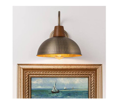 LLHZSY Acerbis 10.24in Antique Brass Farmhouse Gooseneck Outdoor Wall Sconce