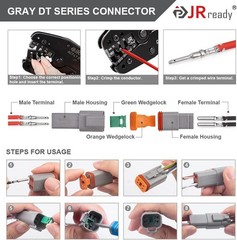 2 2 Pin DT Connector Kit 5 Sets, with Pin Removal Tool and Mounting Clips, S…
