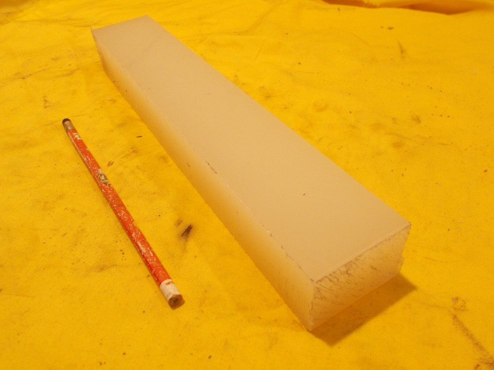 1 1/2″ NATURAL NYLON BAR machinable plastic flat sheet stock 1 1/2″ x 2″ x 12″