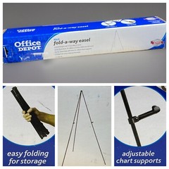 Office Depot Metal Display Easel 61.5 Folding Tripod Presentation Sign Stand NEW