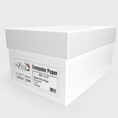 Continuous Computer Paper 9.5″ x 11″ Blank White 20 lb. 2400 Sheets