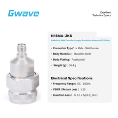 N Male to SMA Female Adapter, DC – 18GHz