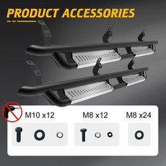 Running Boards for Ranger 2019-2025 Stainless Steel Paintable Non-Slip Steps