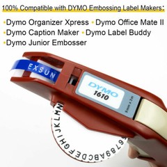5PK Dymo 3D Embossing Label Tape 9mm for Dymo Organizer Xpress Label Maker 3/8″