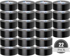 22 Pack Black Duct Tape Bulk, 2 Inch Heavy Duty (Total 660 Yards), Strong No Res