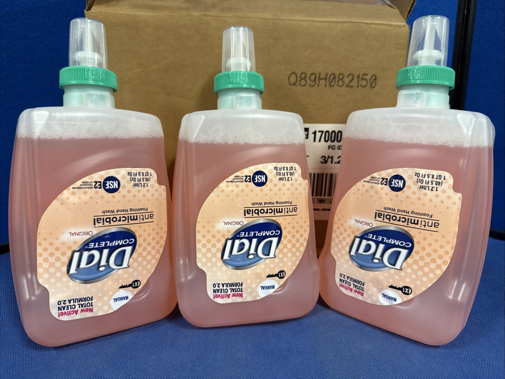 Dial Complete Original Antibacterial Foaming Hand Wash Refills, (3) 1.2 Liter