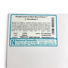 National Scientific TN0933-01R 0.65ml MicroTubes in MicroRacks Case of 960
