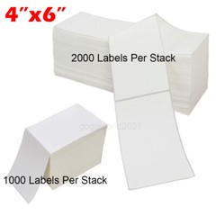 4000-10000 4×6 Fanfold Direct Thermal Shipping Labels for Zebra & Rollo Printer