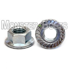 Metric Zinc Hex Serrated Flange Lock Nuts DIN 6923 Class 8 – M4 M5 M6 M8 M10 M12