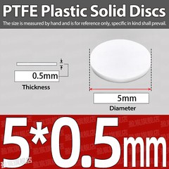 PTFE Plastic Solid Discs Flat Round Pad Sealed Cushioning Diameter 5mm-150mm Dia