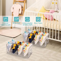 YILEGSYO 5 Pack Drawer Organizer Clothes, Foldable Baby Transparent