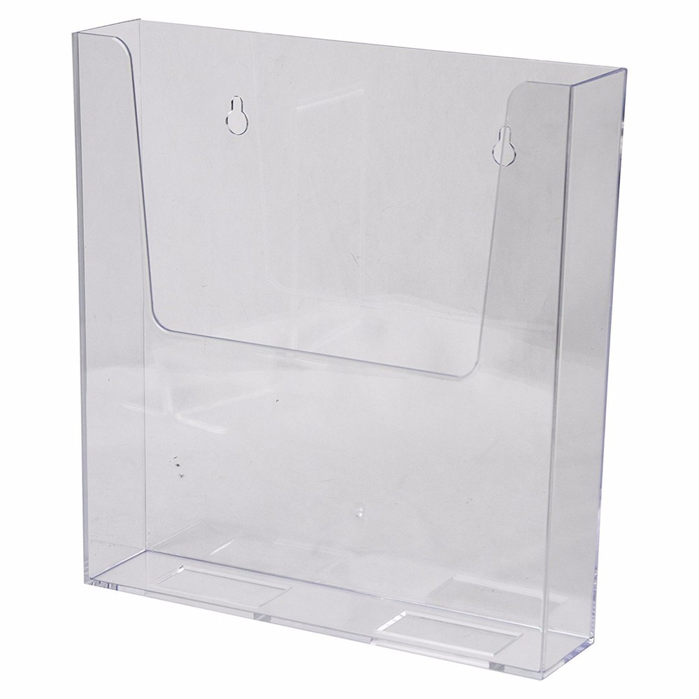 Wall Mount Sign Brochure Holder 8.5×11″ Clear Plastic Top Quality AZM Display