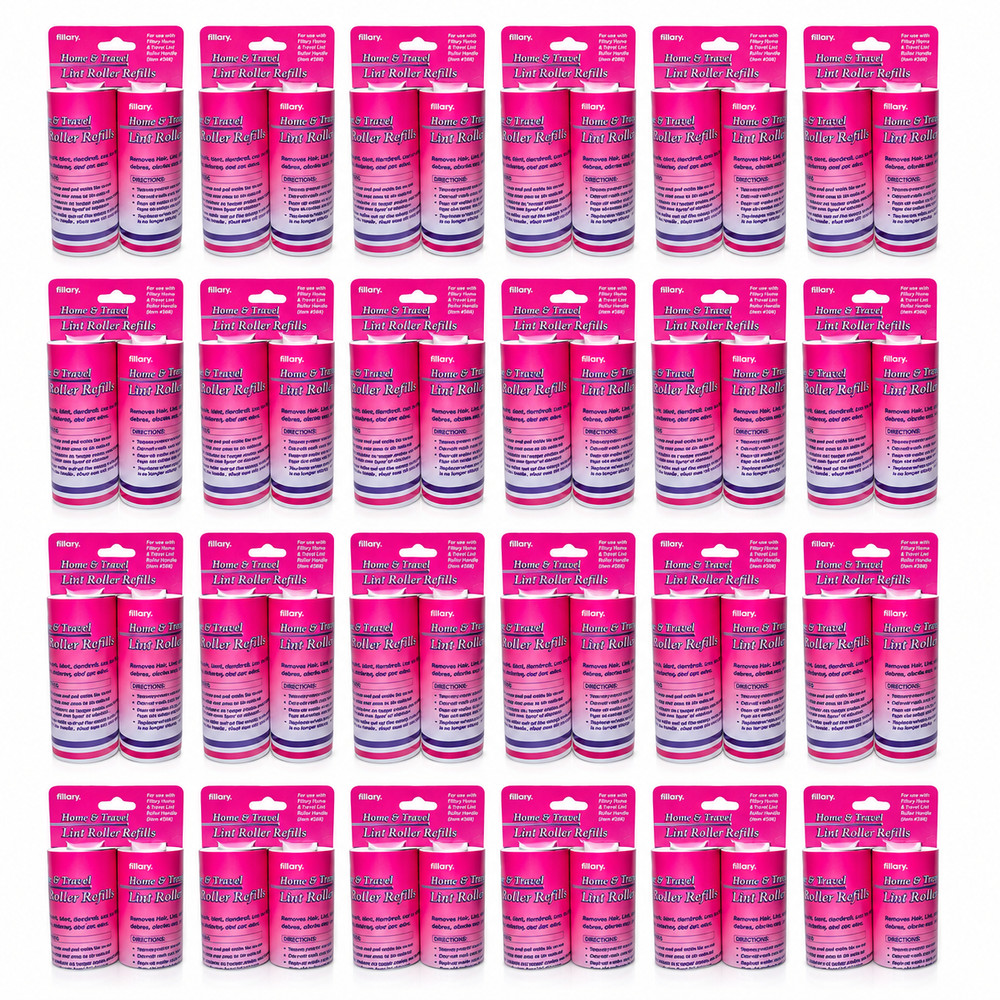 Lot 24 Allary Lint Roller Refills Pet Hair Dust Removal 48 Total Rolls