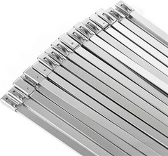 Metal Zip Ties 11.8 Inch 50 Pack Stainless Steel Heavy Duty Self-Locking for …