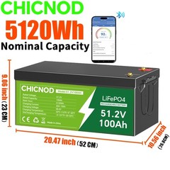 48V/51.2V 100Ah LiFePO4 Lithium Battery Built-in BMS Deep Cycle For RV Golf Cart