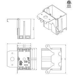 5 Pack 1-Gang New Work Switch/Outlet Box with Adjustable Bracket, ETL, 21 Cu In