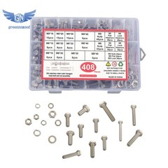 M5 M6 M8 Flanged Bolts and Nuts Kit 408 PCS 304 Stainless Metric Assortment