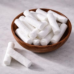 100 Dental Cotton Rolls, One Inch Nosebleed Plugs for Kids or Adults – White