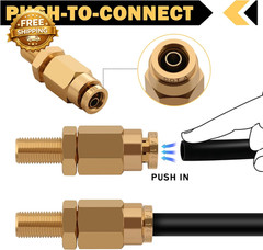 4 PCS 1/4″ Inflation Schrader Valve with Push to Connect for 1/4″ OD Air Line