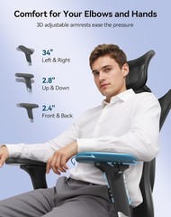 M57 Ergonomic Mesh Office Chair, 330-pound weight capacity — Black