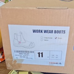 HISEA Steel Toe Chelsea Work Boots Black Men’s Size 11 Medium