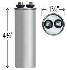 Replacement for GE Genteq 97F9619 45 MFD 370 VAC Round Motor Run Capacitor C345R
