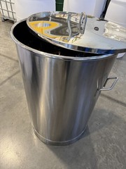 55 Gallon Stainless Steel Drum Sanitary Seamless Open Top with Lid and Handles