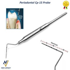 Periodontal CP-15 Probe Color Coded Marking Probe Dental Perio Pocket Depth Prob
