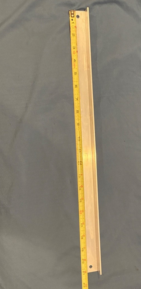 Aluminum Angle 1/8″ x 1″ x 1 in x 21″ long / unknown Alloy / with holes