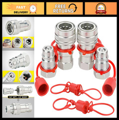1/2″ Hydraulic Quick Connect Coupler ISO 5675 with Dust Caps – Ball Style Connec
