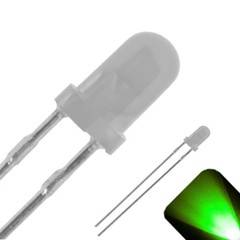 20 x 3mm Round Top Diffused Frosted Lens LED Pure Green LED Ultra Bright Light