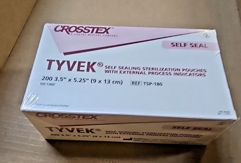 Crosstex Tyvek REF TSP-180 Self-Seal Sterilation Pouch 3.5″ x 5.25″ TSP 180