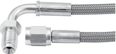 24in Straight Braided Brake Line Stainless Steel Performance Hydraulic Hose