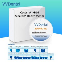 Dental 3D-Pro Multilayer Zirconia Blocks Transmittance 42%-49% Dental Lab Use