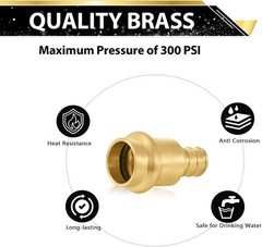 1/2″ Press x 1/2″ PEX Copper Press Coupling Adapter 5 Pack