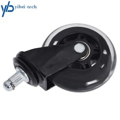 Set of 5 3 inch Office Chair Caster Rubber Swivel Wheels Replacement Heavy Duty