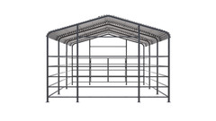13x20ft Galvanized Metal Livestock Shelter Heavy-Duty Cattle Barn Animal Shade